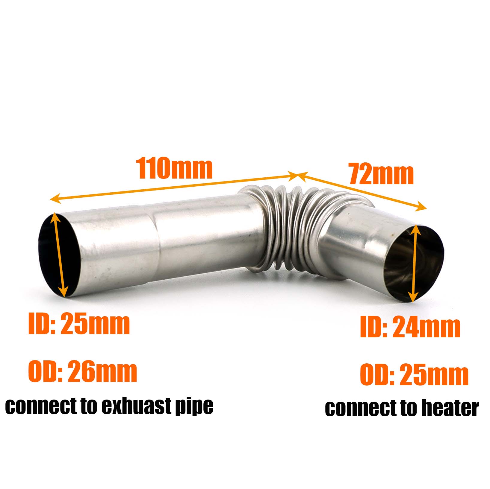 Diesel Heater Ducting Kit - 24mm 25mm 25mm&26mm Exhaust Pipe Tube