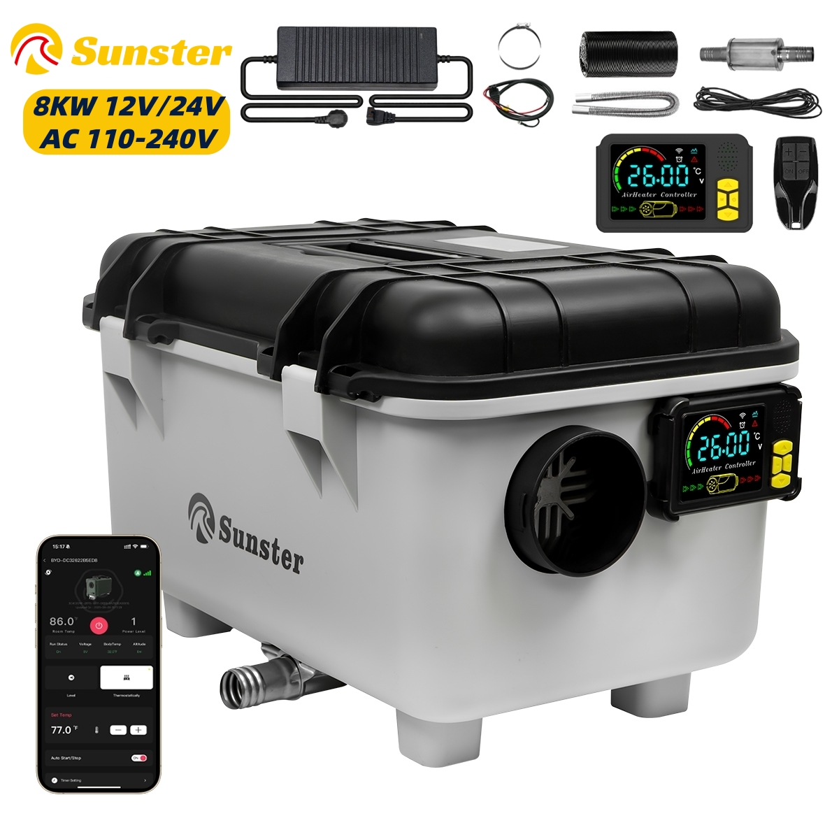 Diesel Parking Heater 8Kw 24V - 8KW 12V/24V/230V Toolbox Diesel Air Heater