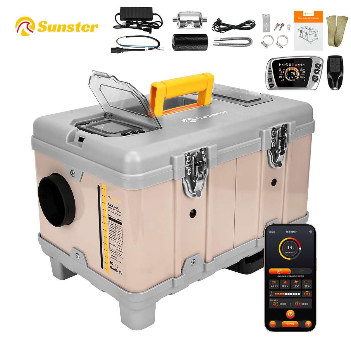 Sunster 8KW 12V/110-240V Toolb - Diesel Heater 8Kw Rv Camper recension och pris