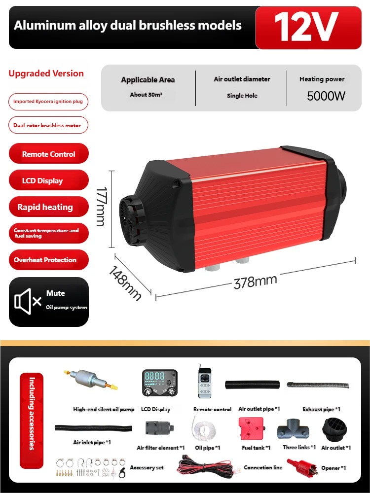 12V 5KW Split Diesel Air Heate - Parking Heater Remote Control Kit recension och pris